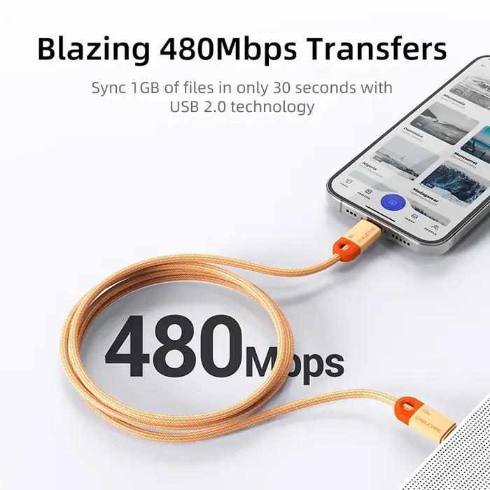 CABLETIME 60W USB C vers USB C câble de charge rapide 3A 480Mbps tressé Type C
