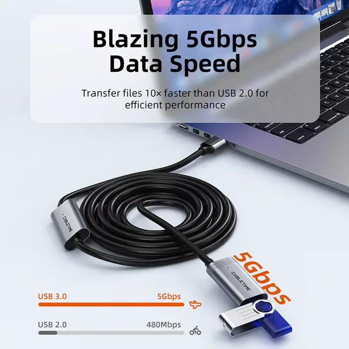 CABLETIME Câble d'extension USB 3.0 actif mâle vers femelle 5m 10m 15m 20m avec amplificateur