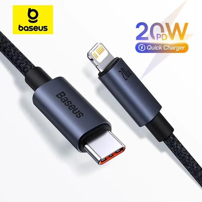 Câble USB de type C charge rapide 20W pour iPhone 14 13 12 Pro Max 12 Mini Pro Max tresse noire 1m