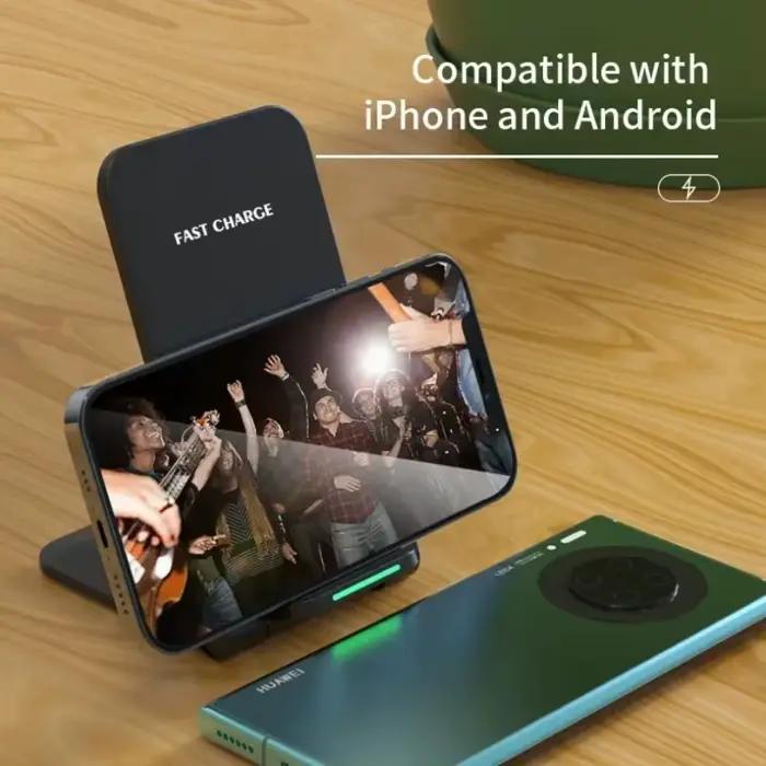 Support de chargeur sans fil pour iPhone 17 16 15 14 13 12 Pro, Samsung, Xiaomi – Station de charge rapide à induction
