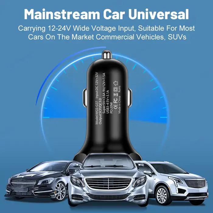 Chargeur de voiture PD 5 en 1 QC3.0