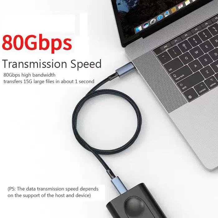 Câble USB 5 80Gbps 240W 8K 60Hz pour Thunderbolt 5 Type C charge rapide Thunderbolt3 USB 5.0