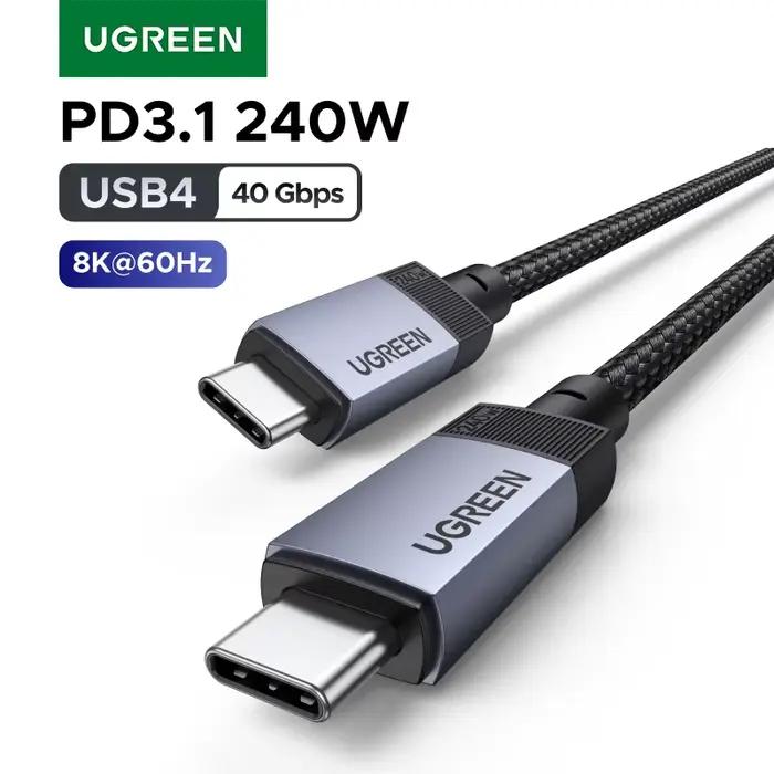 Câble USB4 USB C vers USB C UGREEN 40 Gbps 8K 240W PD3.1 Charge rapide Type C