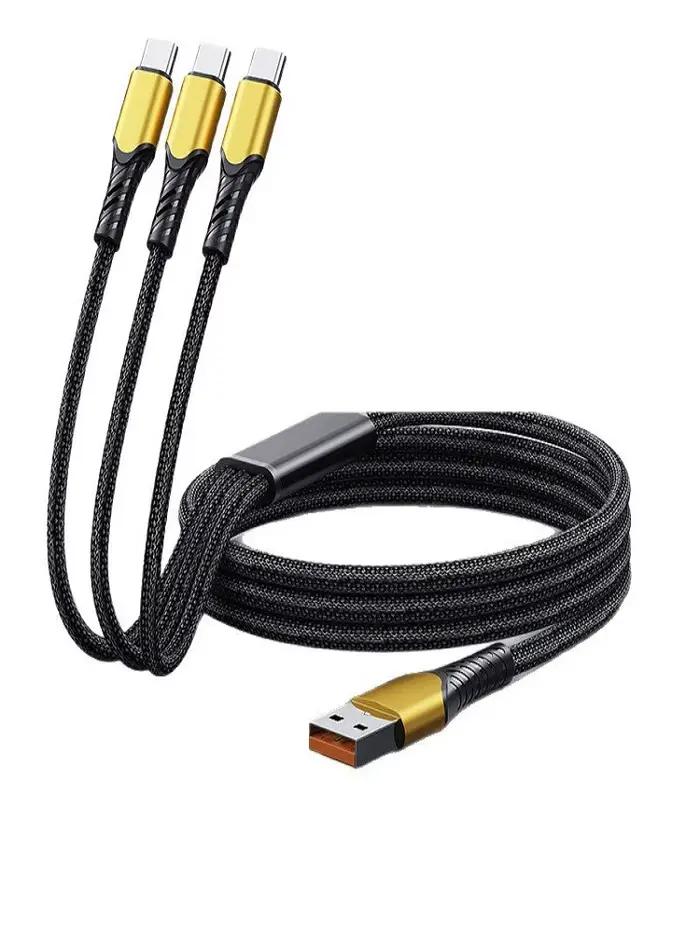 Câble de charge rapide USB-C 3-en-1 100W pour iPhone 17 16 15 Pro Max