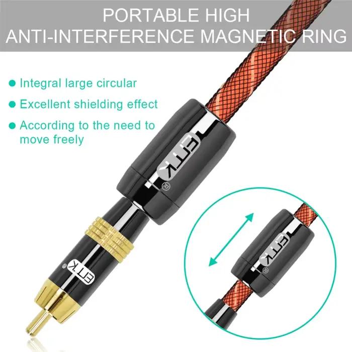 Câble EMK RCA câble Coaxial numérique câble de caisson de basses mâle à mâle tressé 3m 5m 10m câble RCA vers RCA pour amplificateur TV barre de son DVD