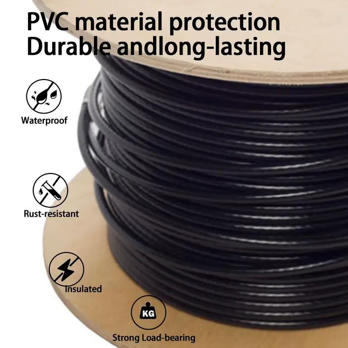 Câble métallique 304 en acier inoxydable revêtu de PVC noir