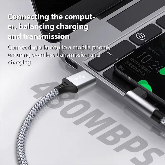 Câble de Charge rapide USB C coudé Type C 6A