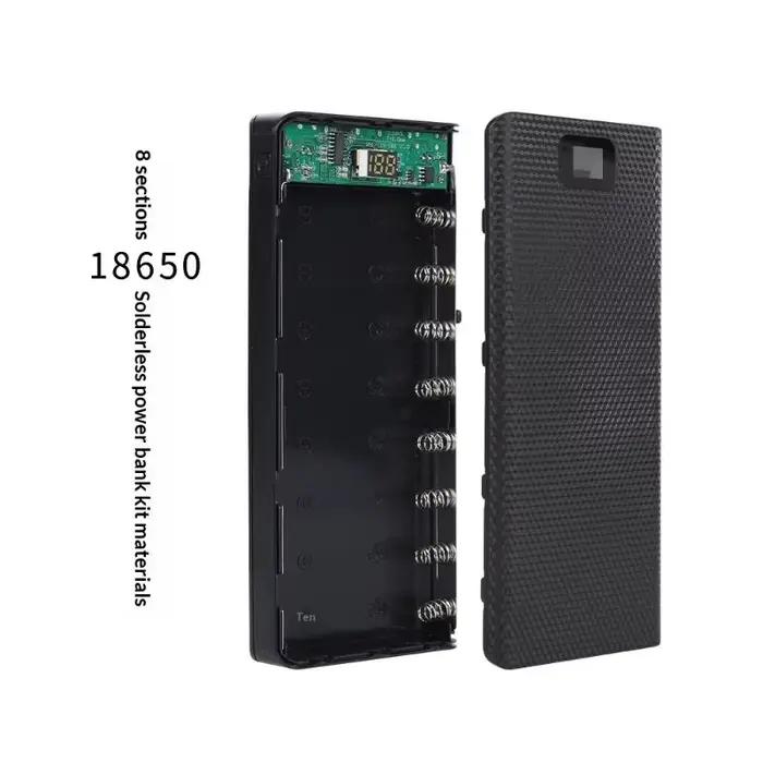 Boîtier de batterie DIY 8*18650, boîte de rangement pour chargeur, 5V, double USB Type C, support de batterie, charge rapide PD QC3.0 pour téléphone