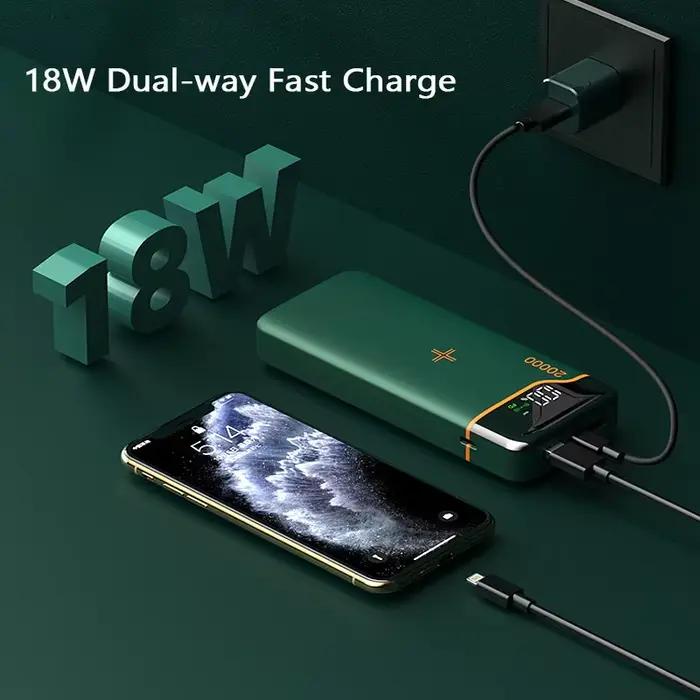 Chargeur Sans Fil 20000mAh Batterie Externe 22.5W Pour iPhone Xiaomi Samsung Recharge Rapide Élégant Occasions Spéciales