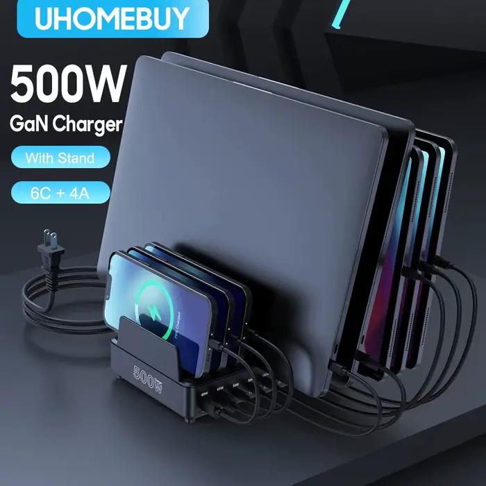 Chargeur USB C 500W, 10 Ports GaN