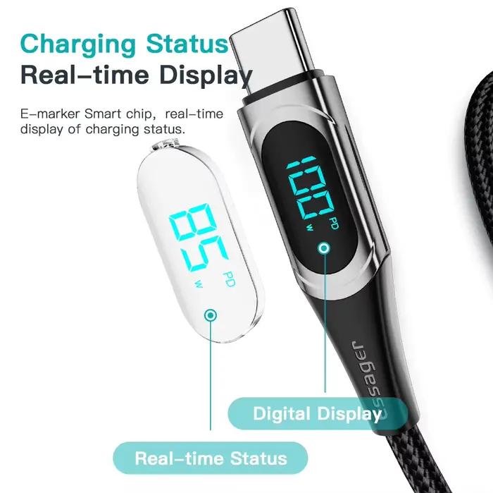Essager – câble USB type-c 100W/5A PD de 2M
