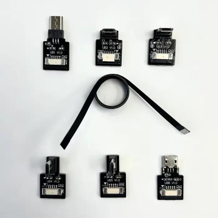 FPC Super plat Flexible Angle droit 90 coude type-a/USB-C/Micro-B/Mini-B mâle FPV Charge de données connecteur USB2.0 câble adaptateur FFC