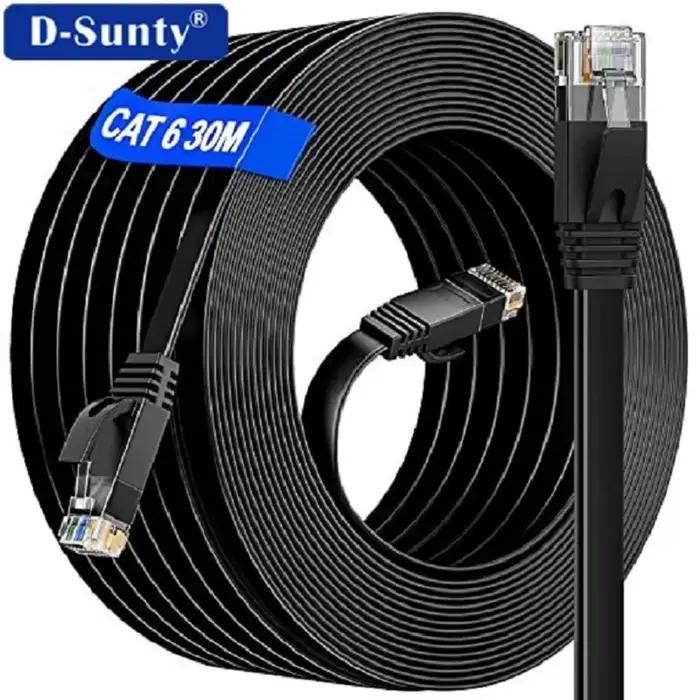 Câble Ethernet Cat 6, plat et Long