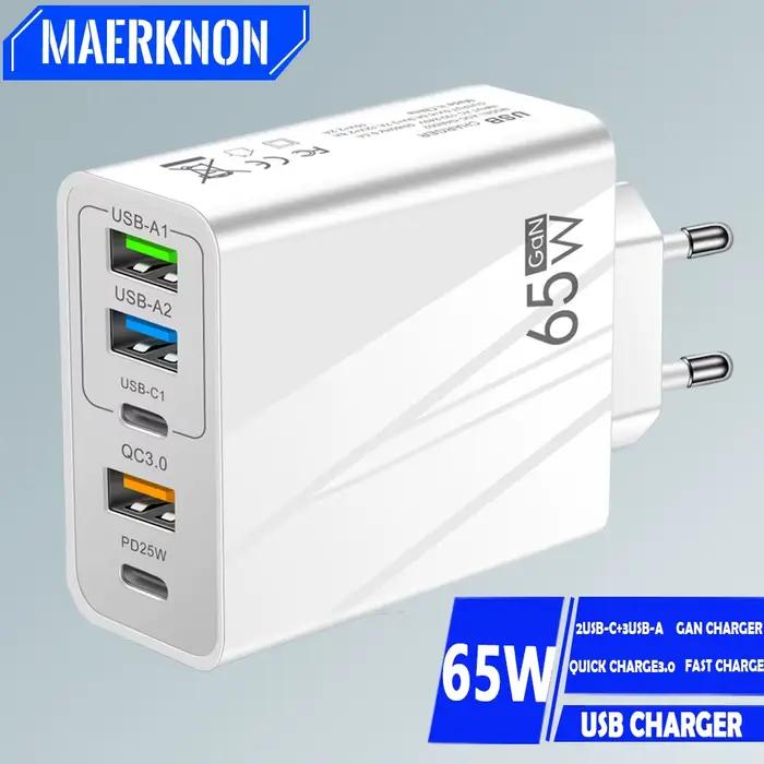Chargeur USB GaN 65W PD Type C rapide pour iPhone 15 14 Xiaomi Samsung et Huawei smartphones chargeurs de puissance adaptateurs de voyage occasions spéciales