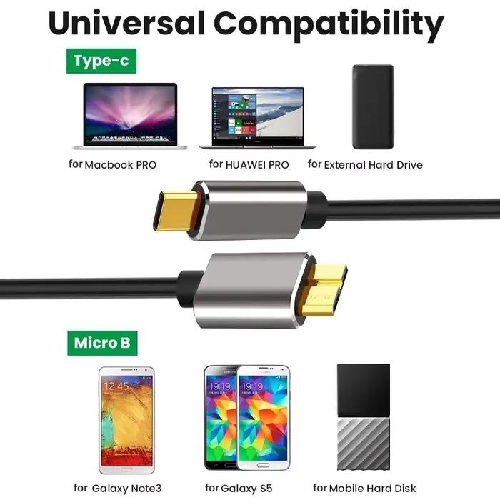 Câble USB 3.0 Type C vers Micro B 8m 12m 30m pour disques durs SSD et ordinateurs portables MacBook et Windows occasions spéciales