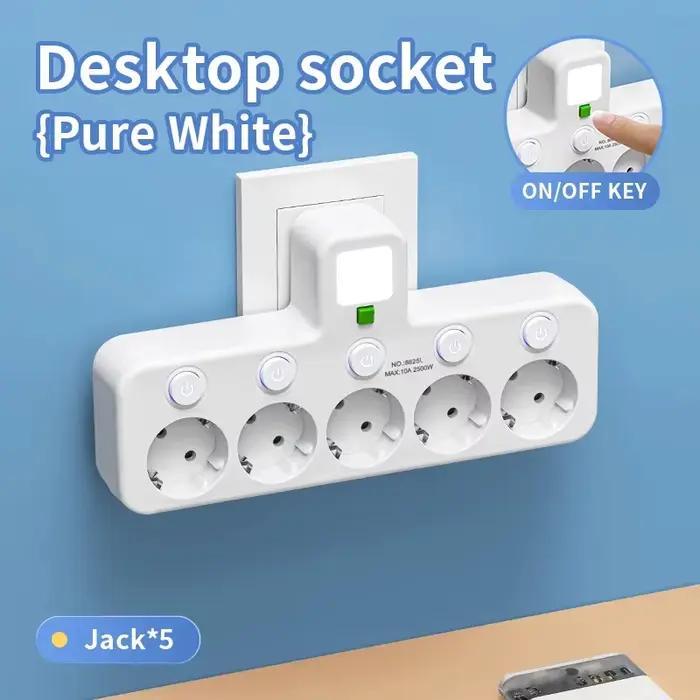 Prise électrique AXUS 5 prises sans rallonge avec indicateur lumineux pour sécurité et confort résidentielUsageIdOccasionsParticulieres