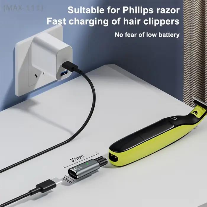Adaptateur de chargeur USB type-c pour tondeuse Philips OneBlade