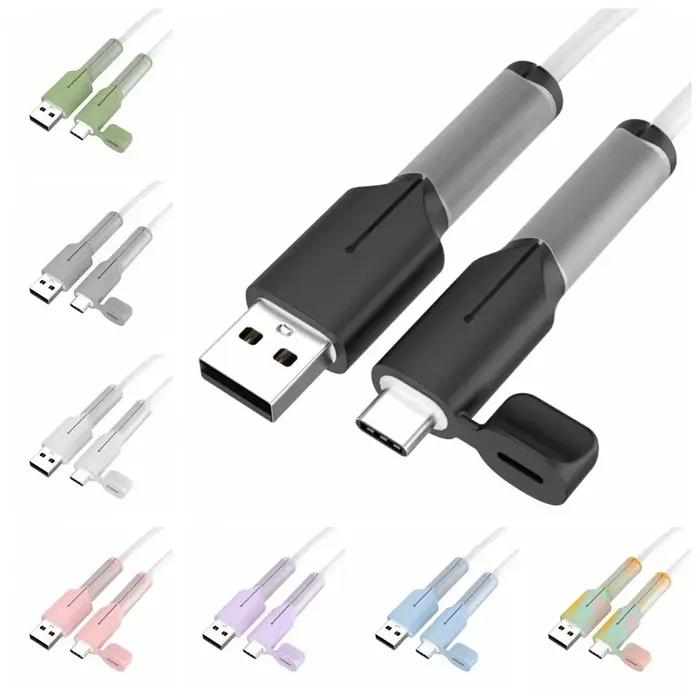 Protecteur de câble en silicone pour chargeur de type C couvercle anti-poussière ligne de données accessoire de couverture multifonctionnel pour smartphone chargeur occasionnelle personnalisation