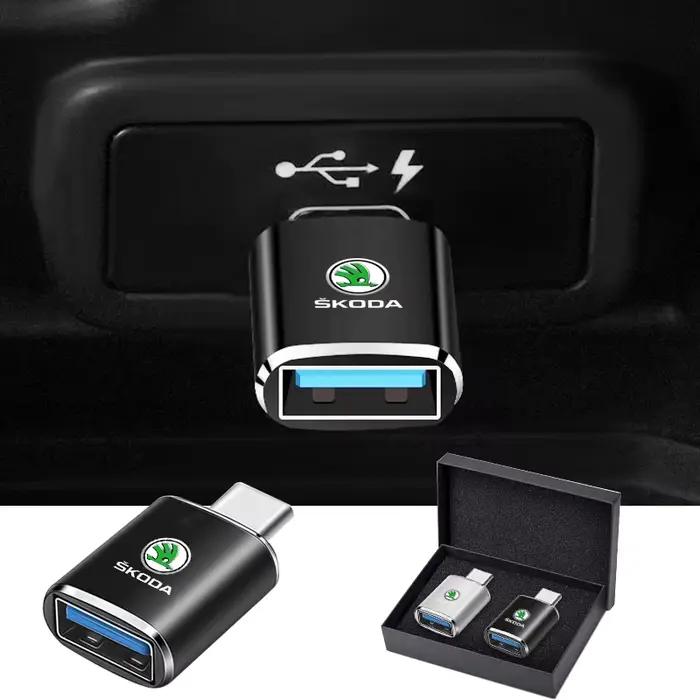 Adaptateur de câble de chargement de convertisseur de Port USB de Type C vers pour Skoda Octavia Superb Rapid Kodiaq Karoq Fabia Kamiq Enyaq Vision RS Y
