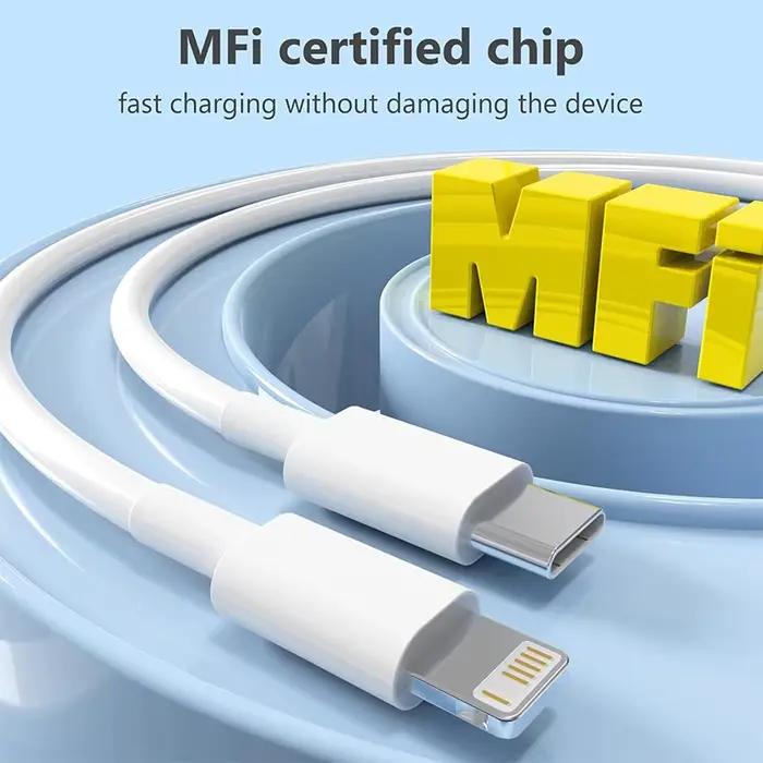 Câble de charge rapide USB C vers Lightning pour iPhone 14 13 12 11 Pro Max XS Max Blanc Noir Beige Bleu Durabilité et Compatibilité