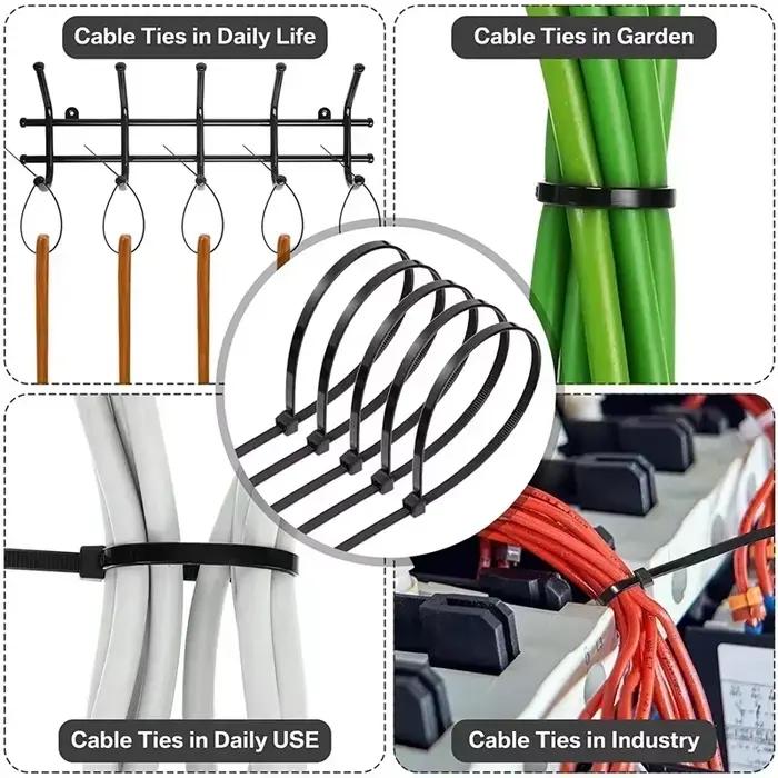 Attaches de câble en nylon autobloquantes