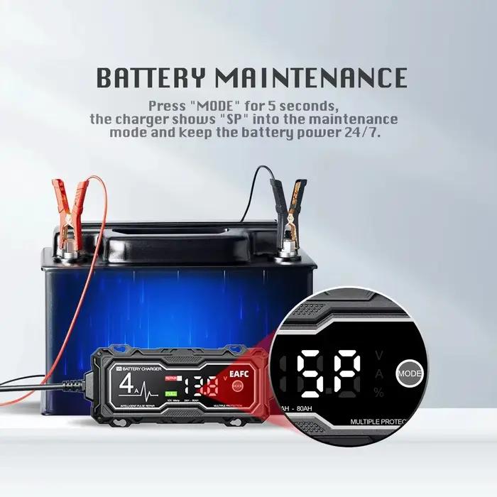 EAFC 4A chargeur de batterie de moto de voiture chargeurs intelligents protection Multiple réparation d'impulsions