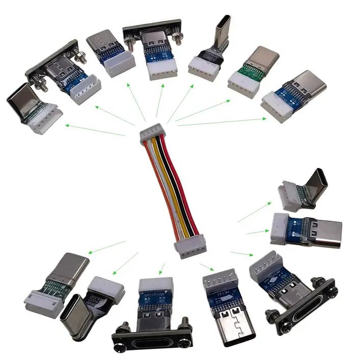 Câble type-C mâle à femelle et mâle à mâle de 28AWG argenté avec certification CE pour connectivité rapide et sûre pour bureau et maison