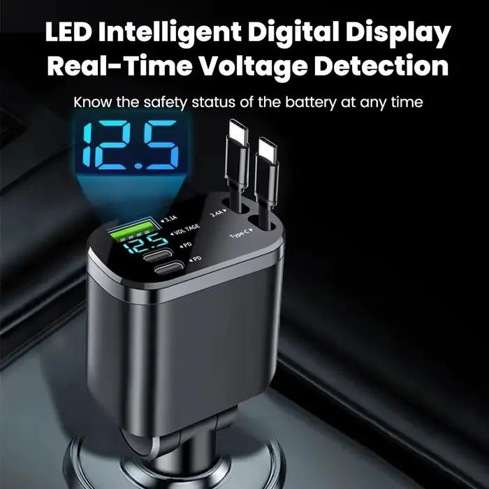 KEBIDUMEI – chargeur de voiture rétractable 150W 5 en 1