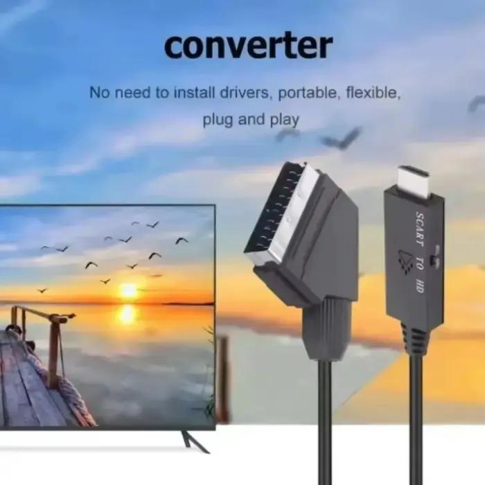 Câble convertisseur SCART vers HDMI compatible