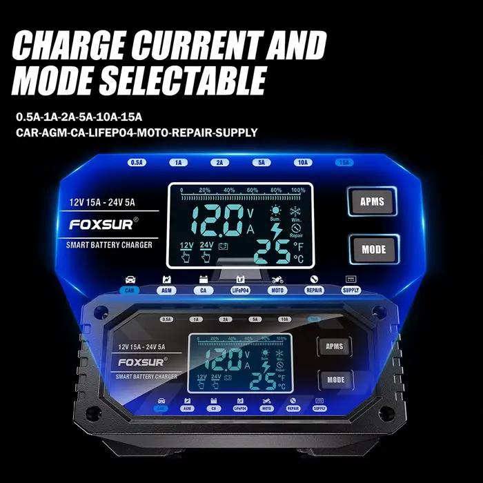 Chargeur de batterie de voiture 300W 12V/24V