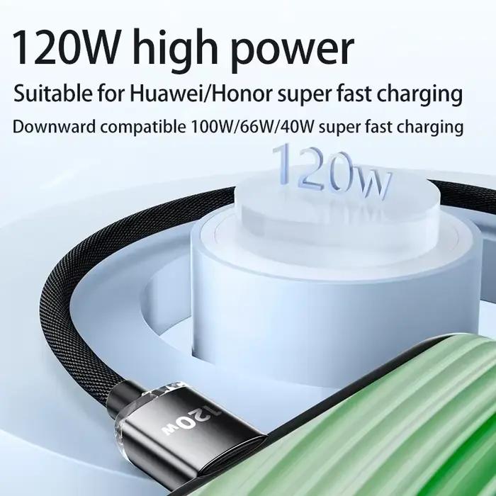 120W 7A Type C à Type C câble pour Iphone 15 Xiaomi Oneplus téléphone portable Charge rapide USB C câble Type C câbles de chargeur de données rapides