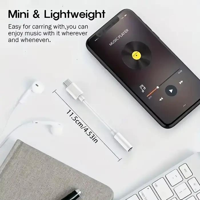 Adaptateur d'écouteur USB Type C à 3.5 Jack USB-C 3 5mm Convertisseur de câble audio pour IPhone 15 15 Pro MAX Samsung Galaxy Huawei Xiaomi