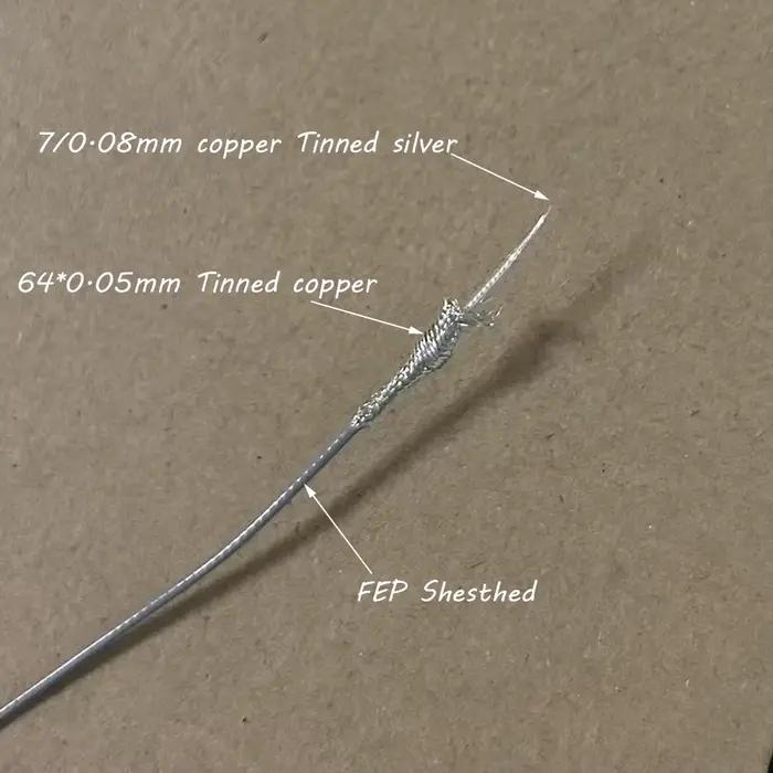 Câble coaxial RF1.13mm ultra flexible et mince pour systèmes de sécurité vidéo autoradios et DVR en cuivre plaqué argent 600V 200°C