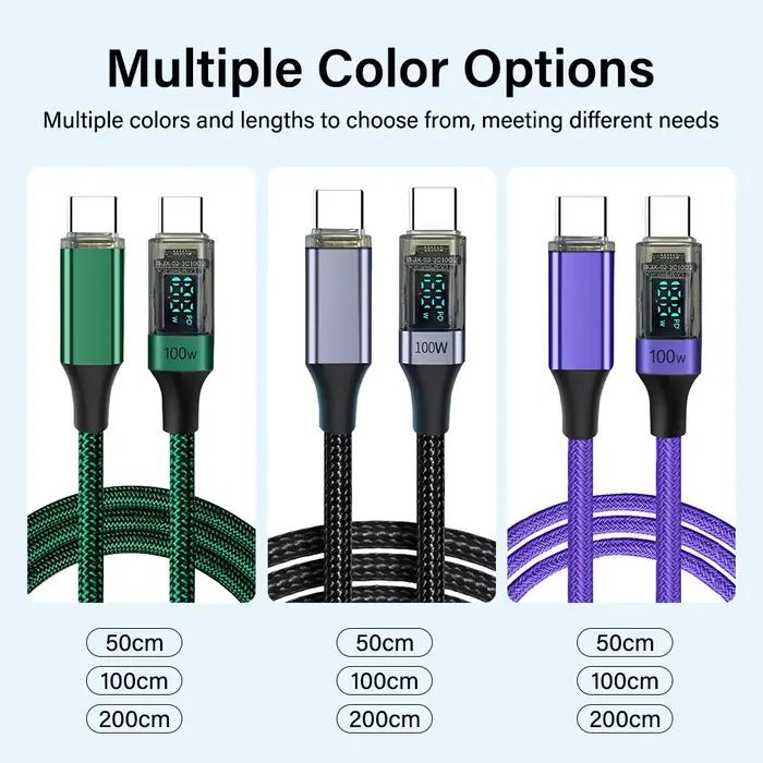 Câble USB C PD 100W, affichage numérique