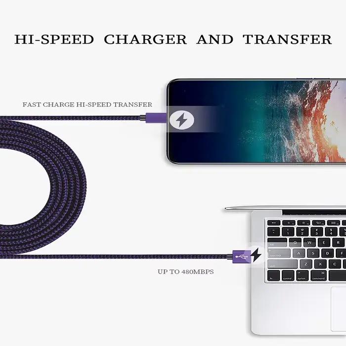 Câbles tressés en Nylon rapide USB A à Type C