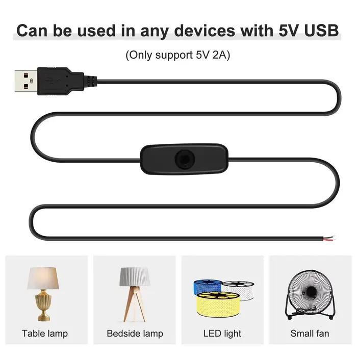 Câble d'extension USB 5V avec interrupteur