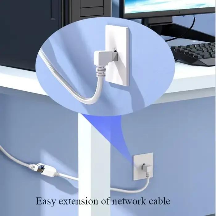 Câble Ethernet à 90 degrés universel Gigabit Cat6 mâle vers femelle rallonge réseau fil d'extension cuivre pure pour connexion réseau professionnelle et domestique