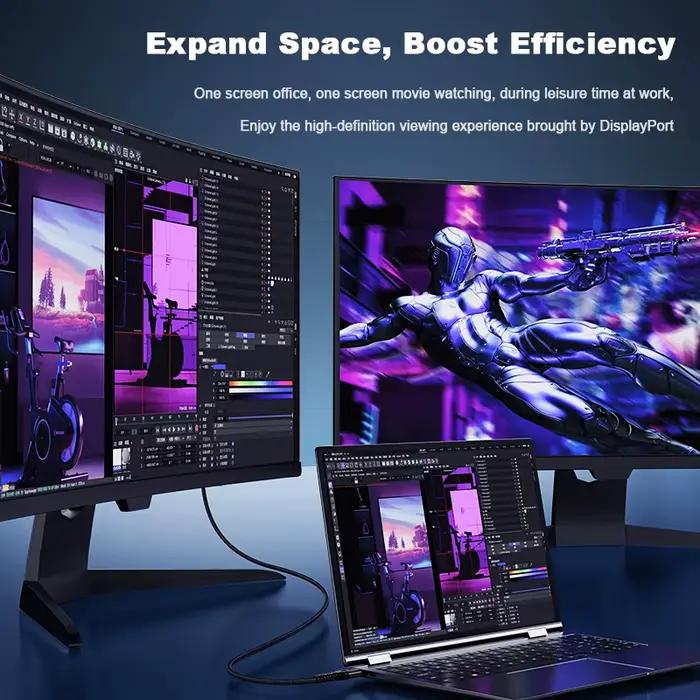Câble USB-C vers DisplayPort 2.1 16K@60Hz 8K@120Hz