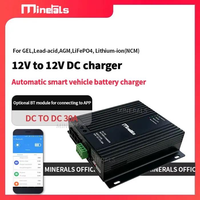 Chargeur intelligent 12V DC 30A avec Bluetooth et compensation de température LCD pour camping-car et bateau à vapeur