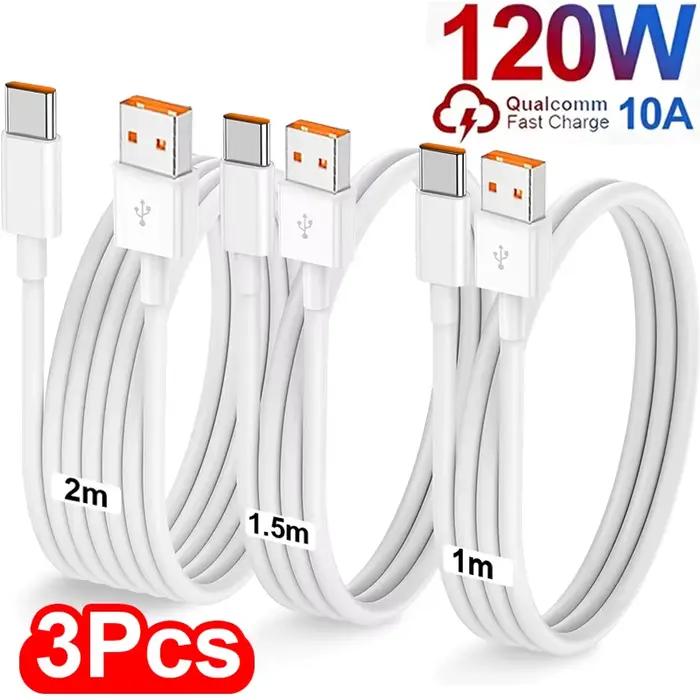 Câble de charge rapide 120W 10A USB A vers Type C