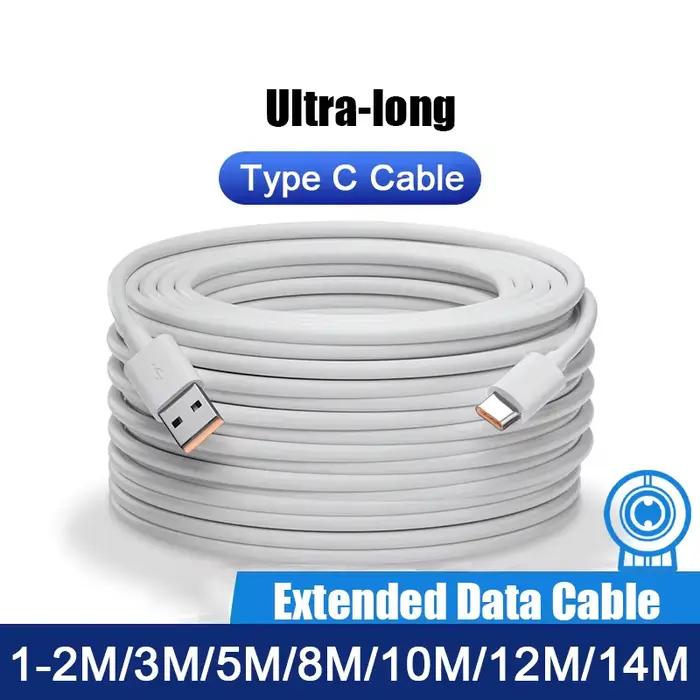 Câble USB vers Type C Ultra Long pour Xiaomi Redmi Huawei Compatible avec Appareils Mobiles Occasions Spéciales Longueurs Varient De 0 75m À 14m