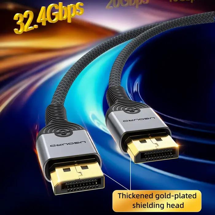 Câble DisplayPort 1.4 8K@60Hz 4K@240Hz UGOURD Tressé pour Moniteur de Jeu Ordinateur Portable Téléviseur Occasions Spéciales