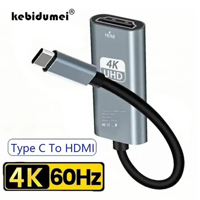 Adaptateur 4K 60Hz Type C vers HDMI USB 3.1 Câble Convertisseur TV PC MacBook iPad iPhone 15 Occasions Spéciales