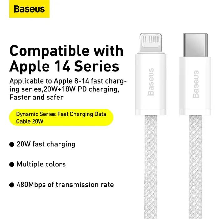 Câble Baseus 20W PD USB C vers Lightning pour iPhone 14 13 12 Pro Max