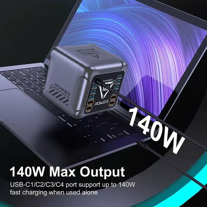 Chargeur USB-C 1200W, Station de Charge Rapide GaN PD3.1 140W 100W PPS