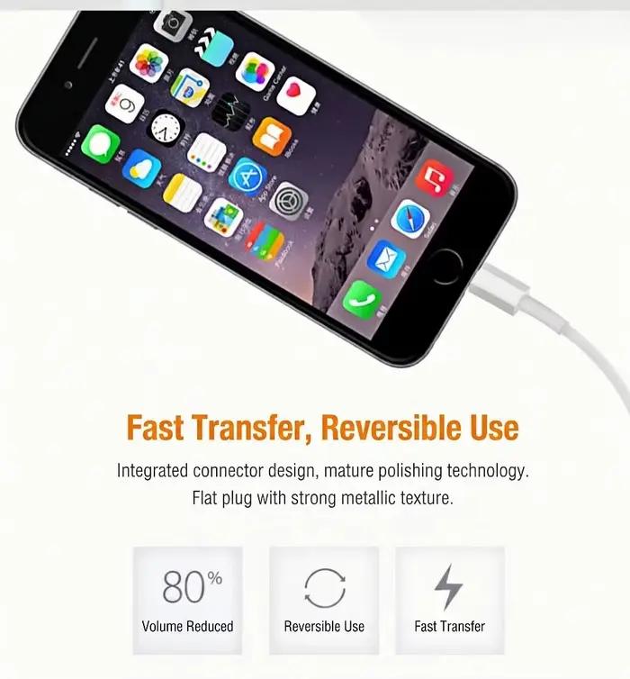 Câble de charge rapide USB A vers Lightning