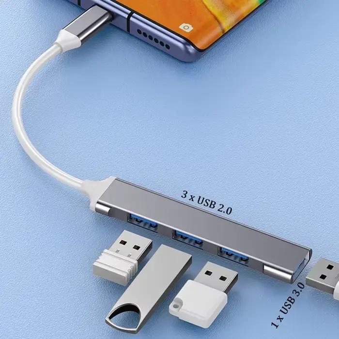4 ports USB 3.0 Hub USB Hub Type C Dock adaptateur multi-répartiteur OTG