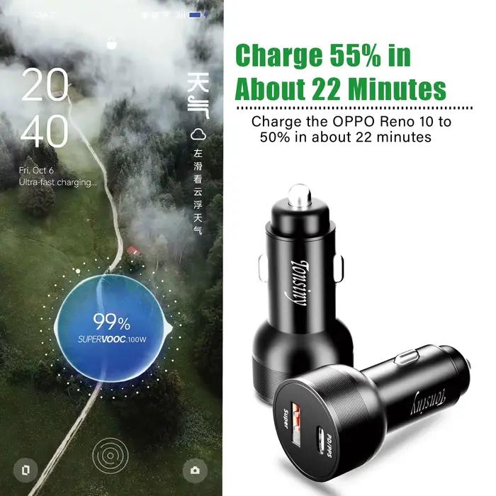 SuperVOOC Chargeur Voiture pour OPPO Find X7 x6 Reno10 8 A78