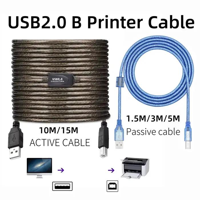 Câble USB 2.0 B 10M 15M avec puce