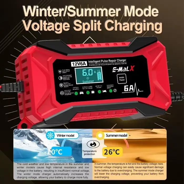 Chargeur de batterie de voiture 12V 6A